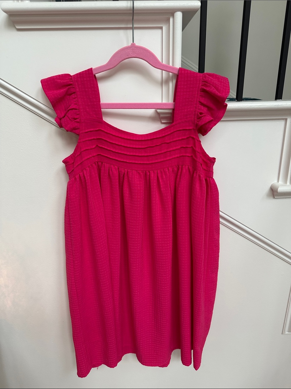 Molly Bracken Girls Pink Ruffle Sleeve Dress Size 10Y Like New